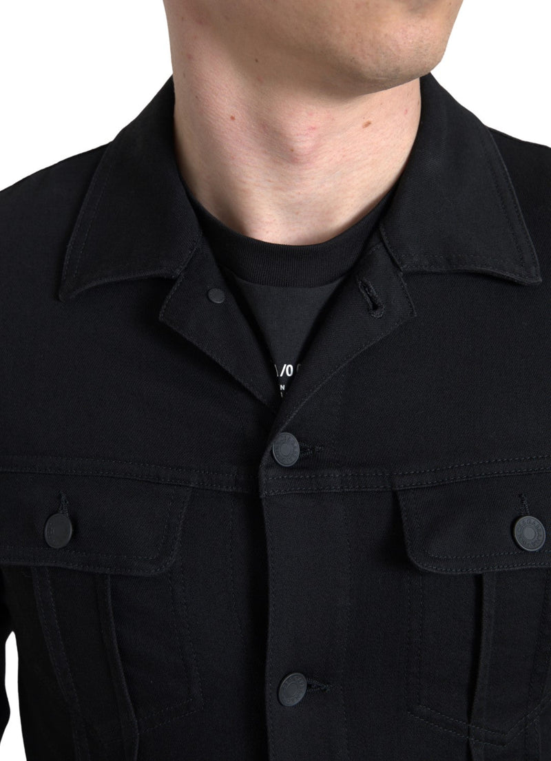 Black DG Cotton Stretch Denim Jacket