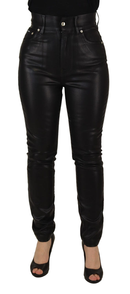 Black Washed High Waist Skinny Denim Pants