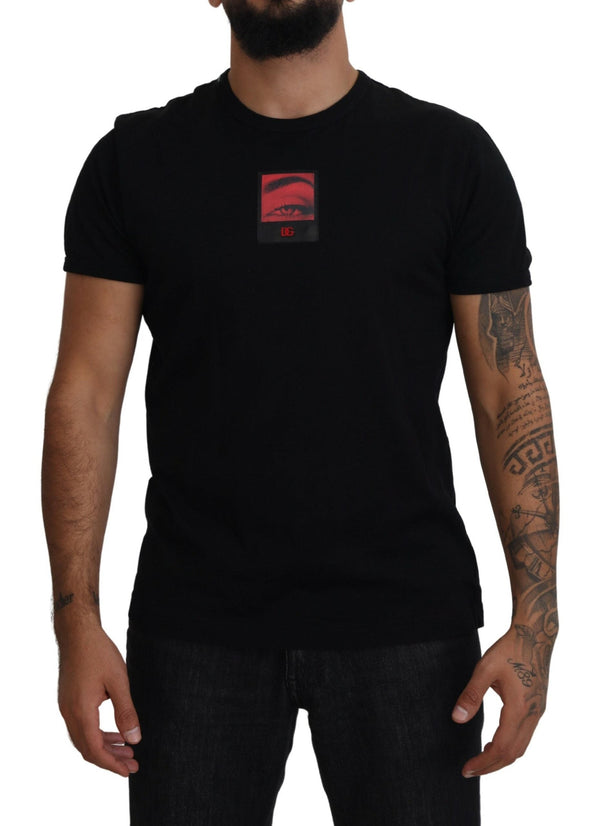 Black Printed Men Short Sleeves T-shirt