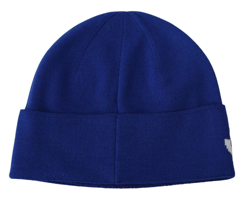 Blue Wool Unisex Winter Warm Beanie Hat