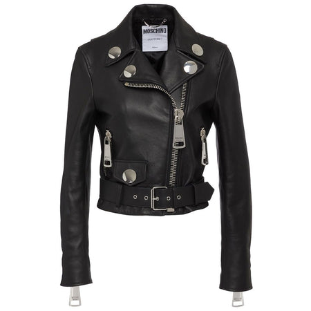 Black Leather Di Pecora Jackets & Coat