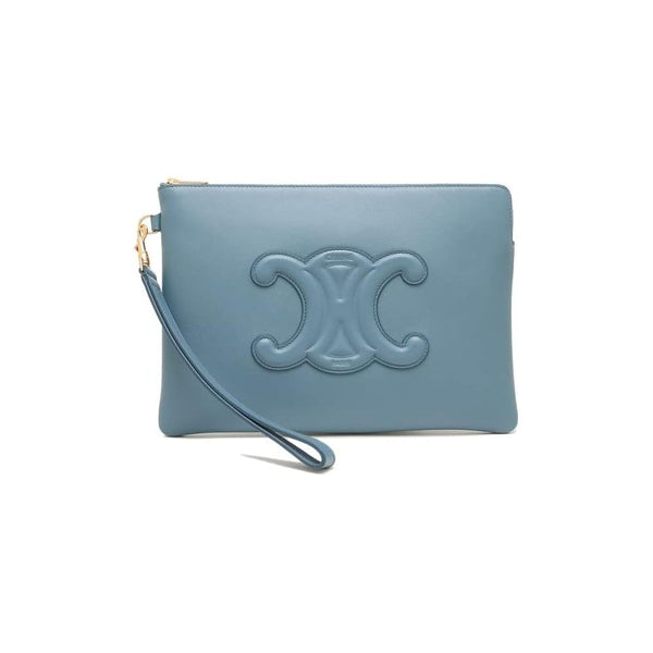 Celine Light Blue Leather Clutch Bag