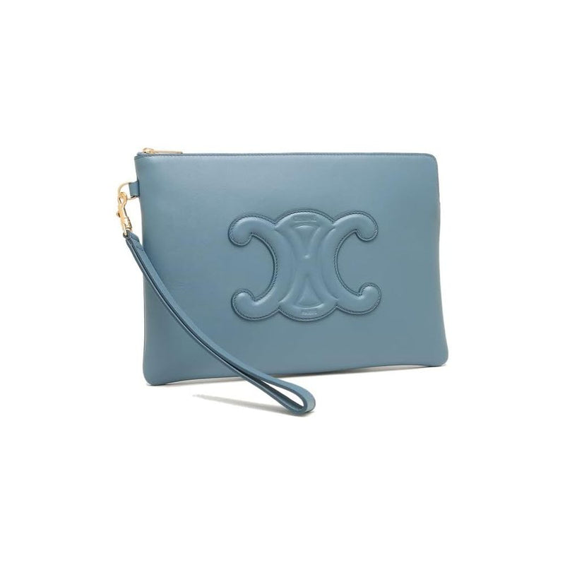 Celine Light Blue Leather Clutch Bag